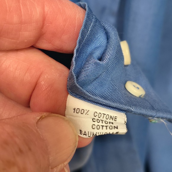 Luca D'Altieri Oxford Men's Blue Long Sleeve Button Up‎ Dress Shirt Size 16/41 - Picture 4 of 8